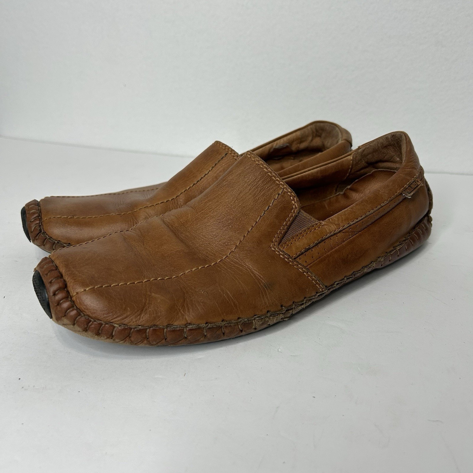 Pikolinos Mens Jerez 43 Us 10 Brown Perforated Leather Casual Loafers Shoes